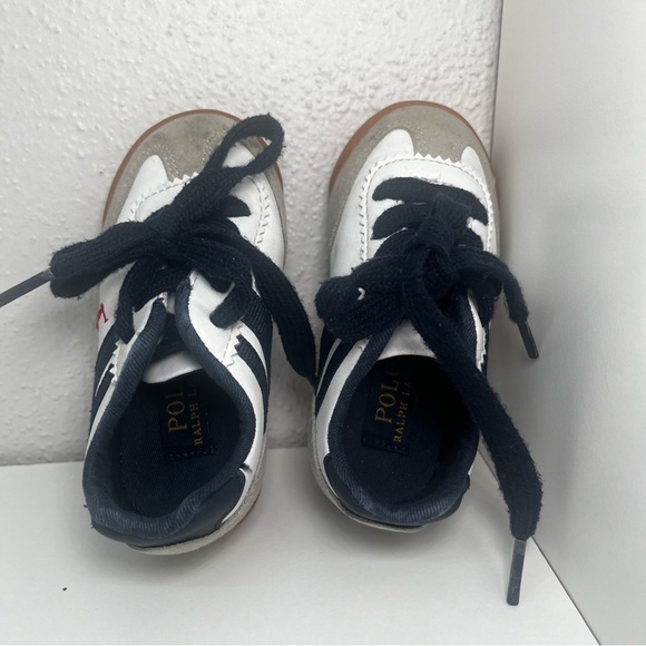 Ralph Lauren Polo White Blue Red Sneaker Kids Size 5 - Picture 6 of 8